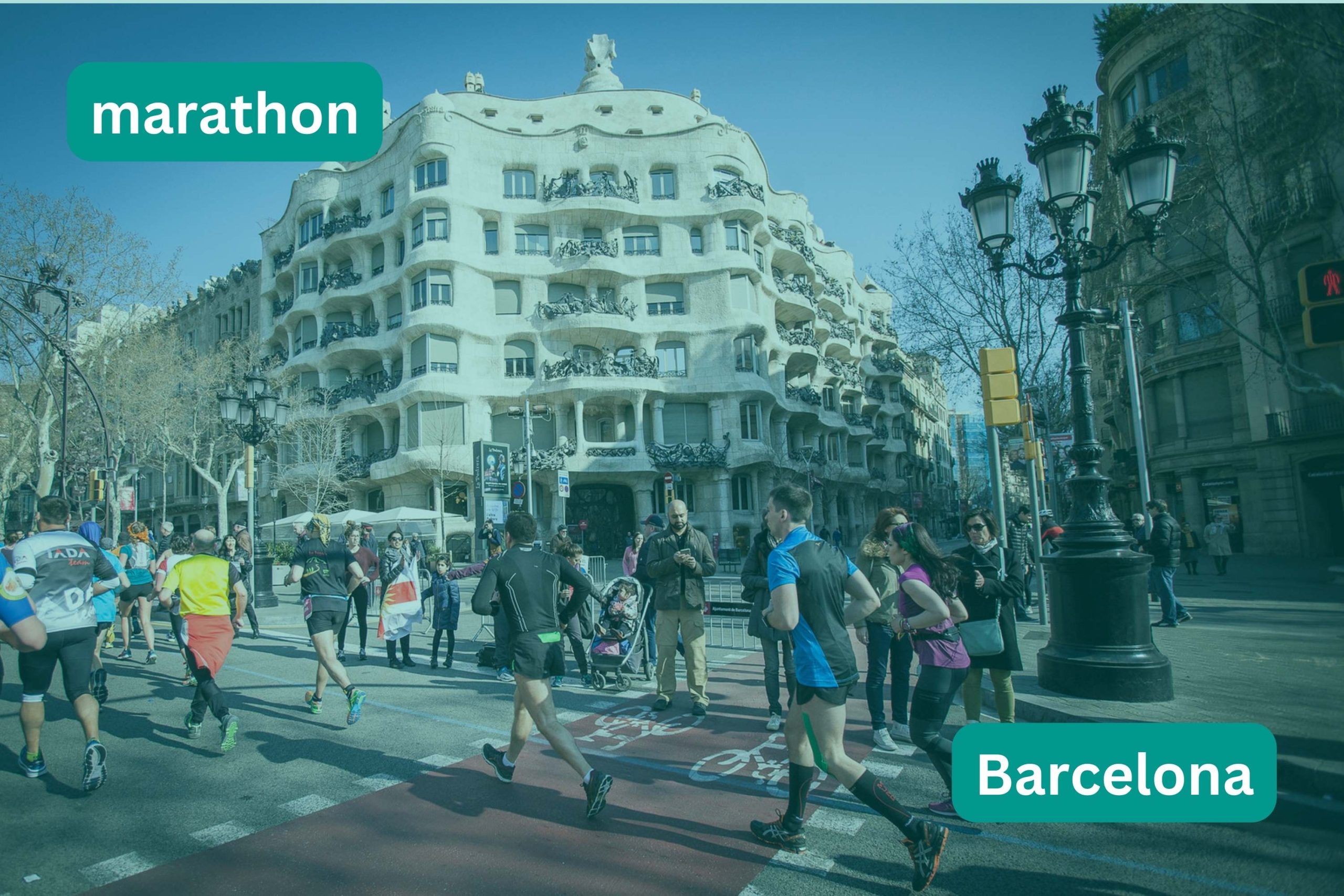 people running at the barcelona marathon