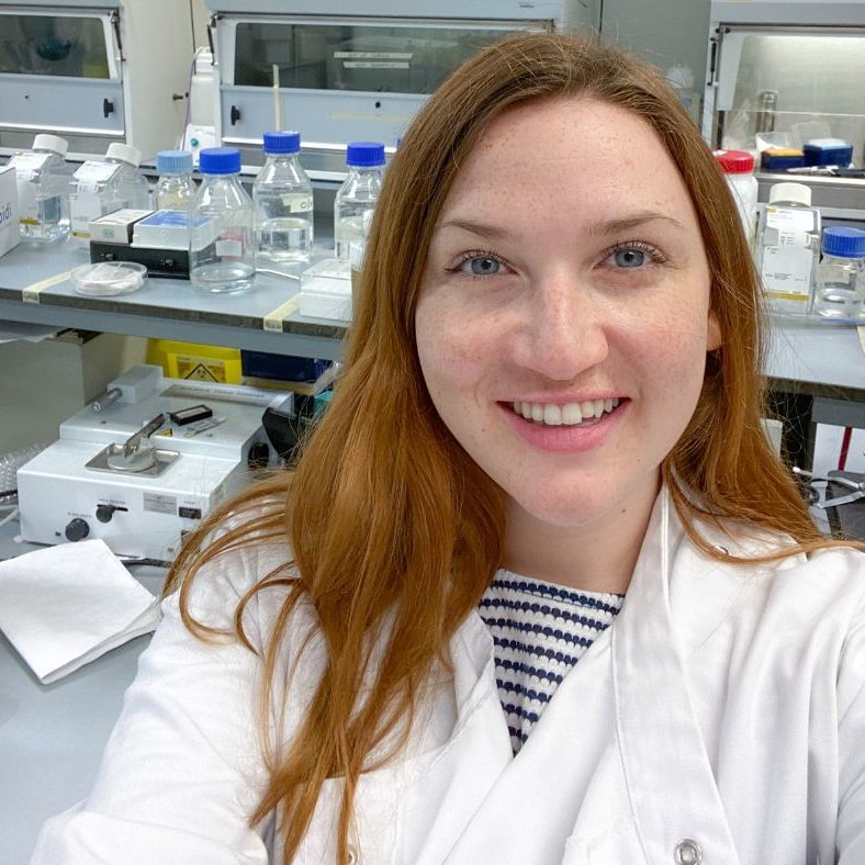 PHD researcher Leah Ambler in the lab