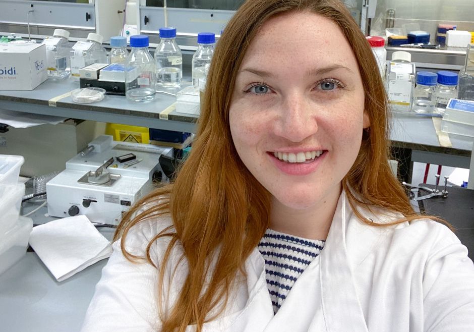 PHD researcher Leah Ambler in the lab